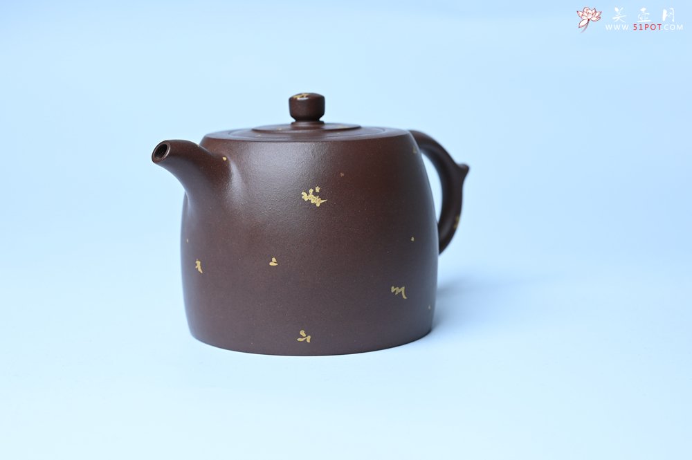 紫砂壶图片：美壶特惠 特好老紫泥洒金井栏壶 茶人醉爱 - 美壶网