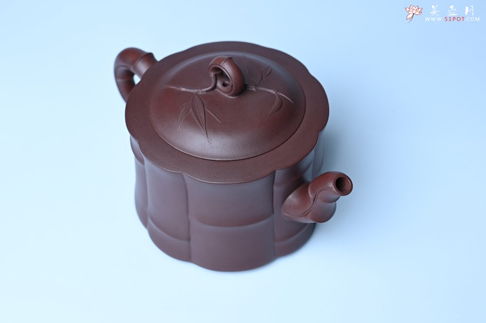 紫砂壶图片：美壶特惠 紫砂壶手工手制优质紫泥八段竹壶 茶人醉爱 - 美壶网