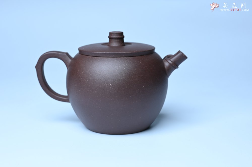 紫砂壶图片：美壶特惠 精致紫泥竹巨轮壶 茶人醉爱 - 美壶网