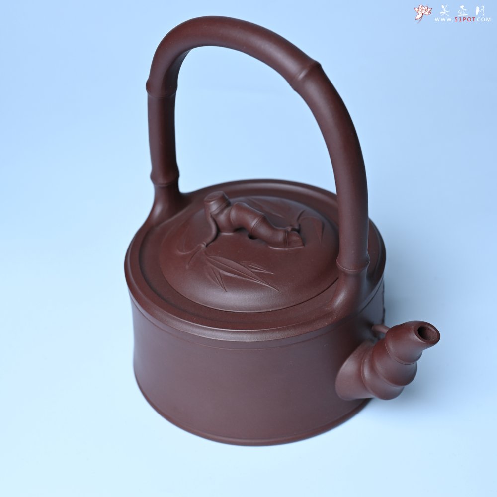 紫砂壶图片：美壶特惠紫砂壶手工手制紫泥竹段提梁壶 茶壶 茶具 单壶 - 美壶网