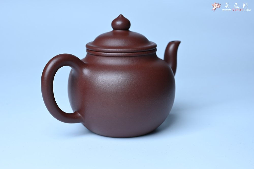 紫砂壶图片：油润黄龙山4号深井红皮龙 全手工高宫灯壶 东西灰常赞 - 美壶网