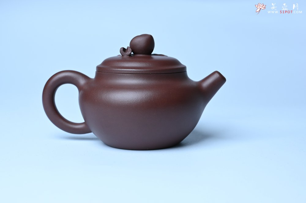 紫砂壶图片：特好老紫泥全手工寿桃壶 茶人醉爱 - 美壶网