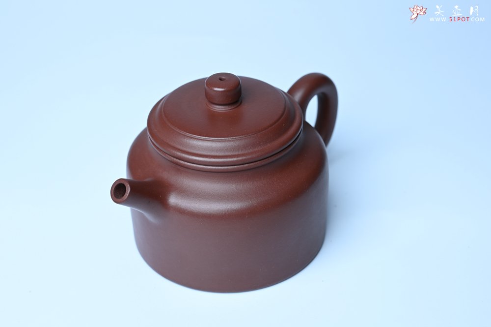 紫砂壶图片：油润黄龙山4号深井红皮龙 全手工德中壶 - 美壶网