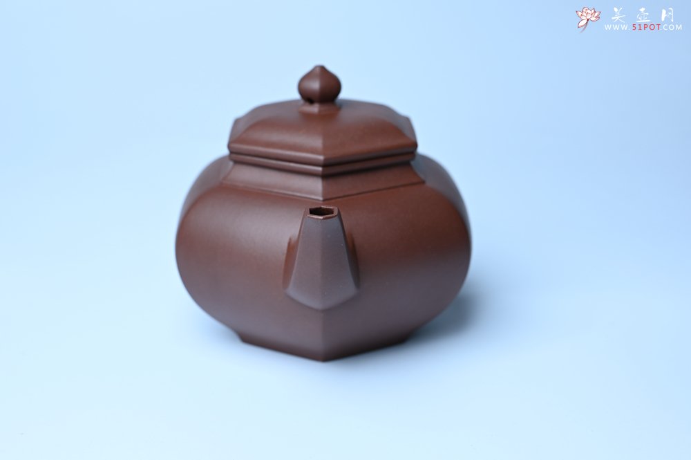 紫砂壶图片：实力派张海艳全手工六方笑樱壶 做工灰常精致 气韵流畅 - 美壶网