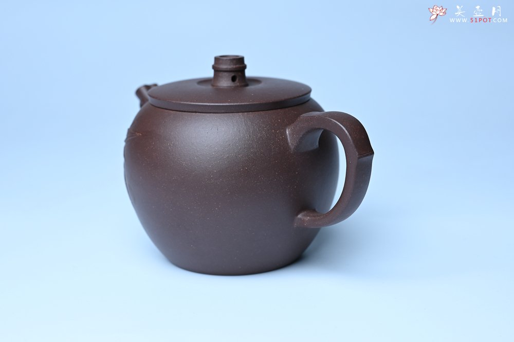 紫砂壶图片：美壶特惠 精致紫泥竹巨轮壶 茶人醉爱 - 美壶网