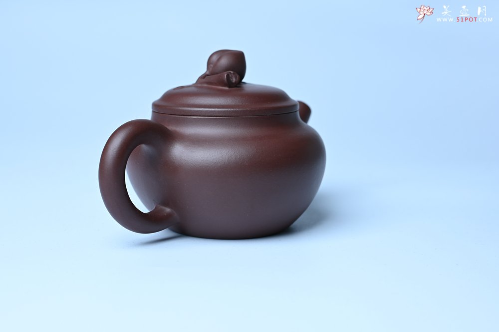 紫砂壶图片：特好老紫泥全手工寿桃壶 茶人醉爱 - 美壶网