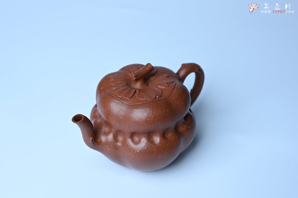 紫砂壶图片：美壶特惠 特好降坡泥 柿柿如意紫砂壶 肌理丰富生动 - 美壶网