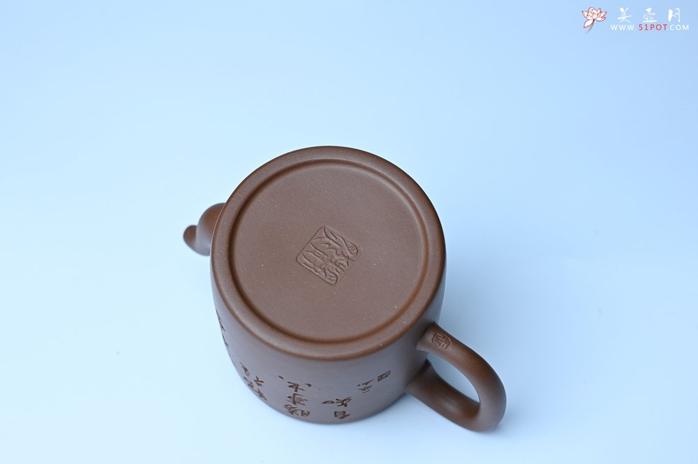 紫砂壶图片：美壶特惠 潜力股王静然 优质紫泥双圈壶 兴来每独往 胜事空自知 装饰文雅 - 美壶网