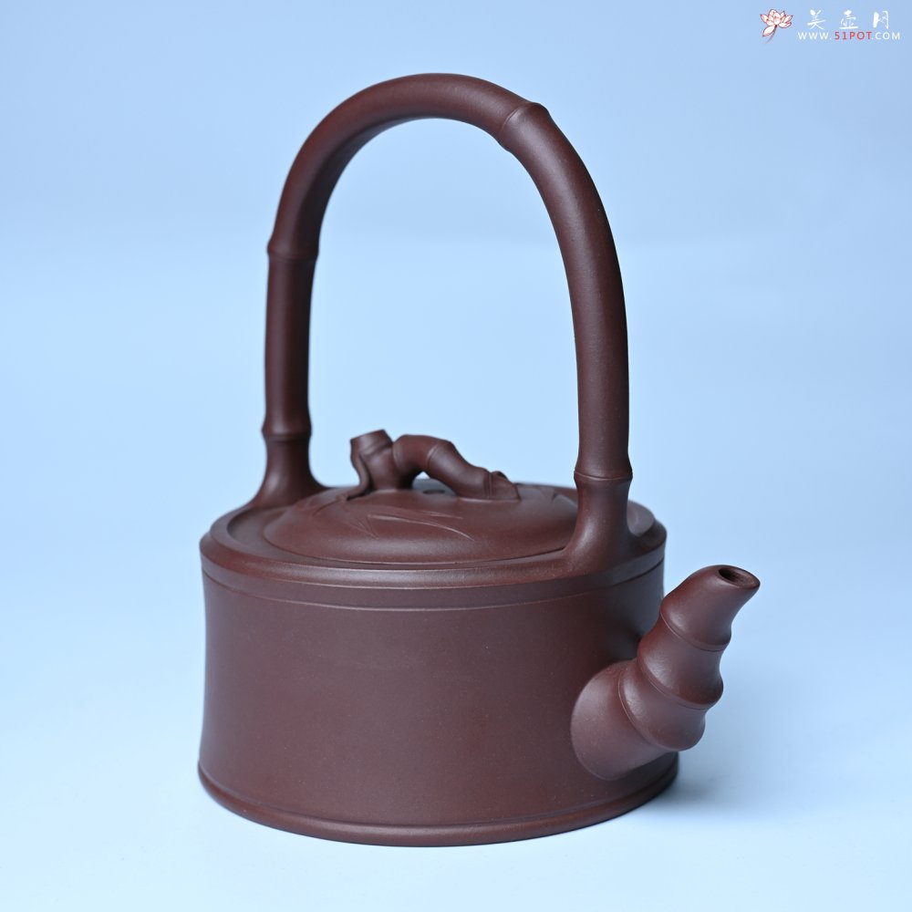 紫砂壶图片：美壶特惠紫砂壶手工手制紫泥竹段提梁壶 茶壶 茶具 单壶 - 美壶网