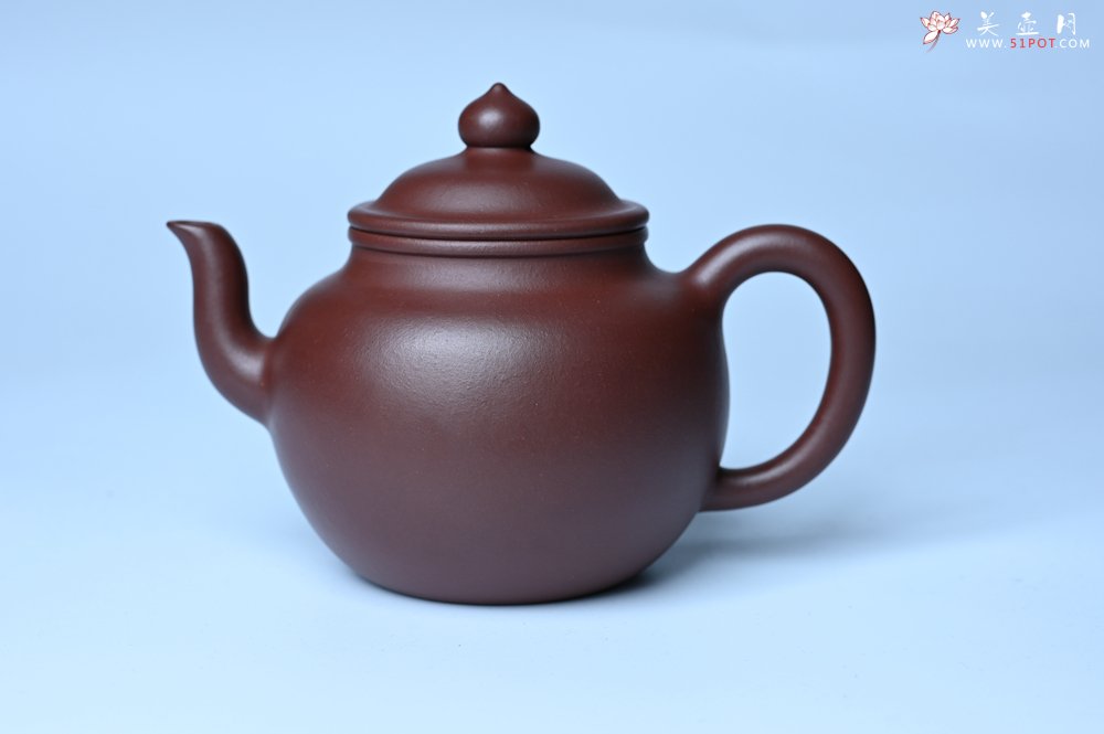 紫砂壶图片：油润黄龙山4号深井红皮龙 全手工高宫灯壶 东西灰常赞 - 美壶网