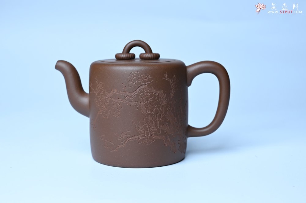 紫砂壶图片：美壶特惠 潜力股王静然 优质紫泥双圈壶 春风大雅能容物 装饰文雅 - 美壶网