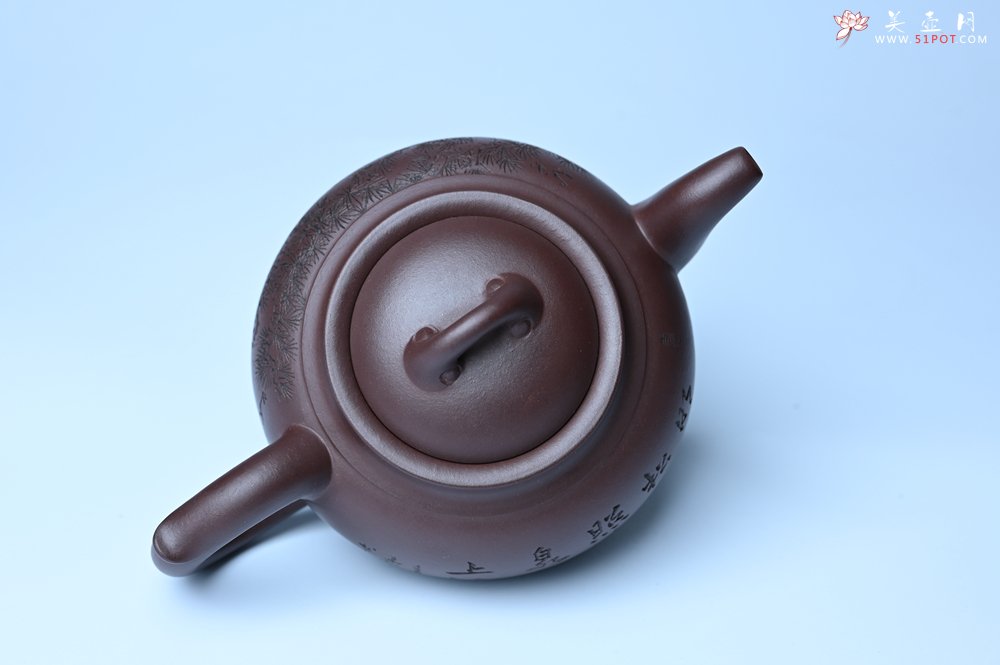 紫砂壶图片：特油润底曹青 全手工大蕴存心壶 卡盖难度相当大 明月松间照 清泉石上流 期待与亲结缘 - 美壶网