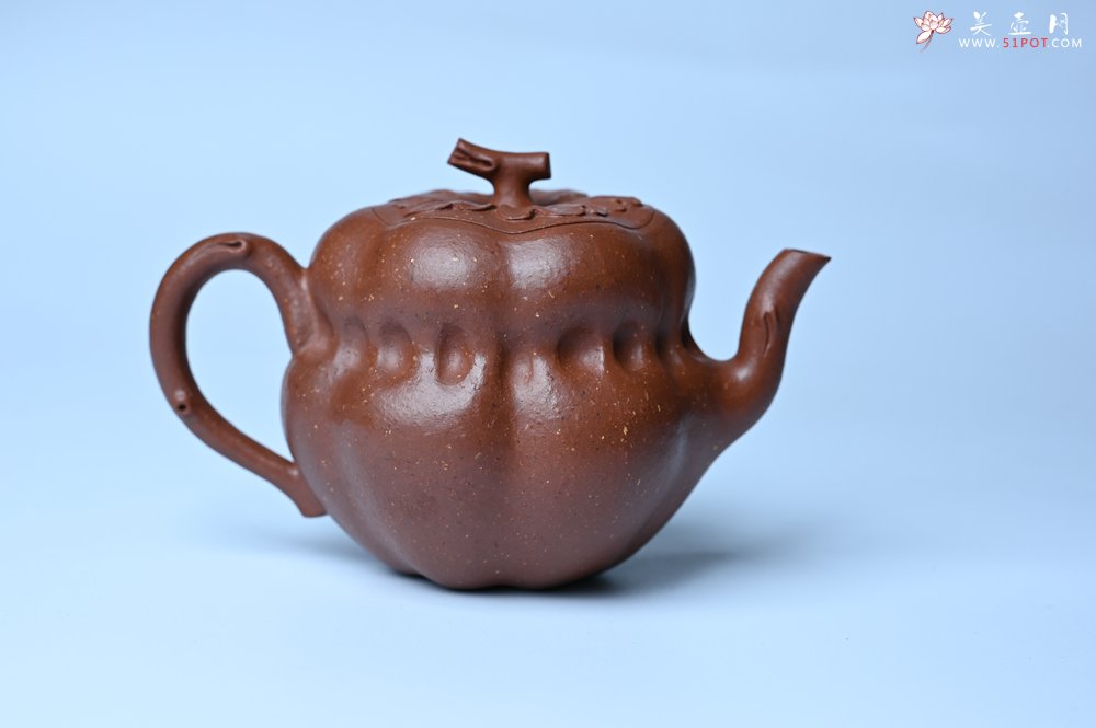紫砂壶图片：美壶特惠 特好降坡泥 柿柿如意紫砂壶 肌理丰富生动 - 美壶网