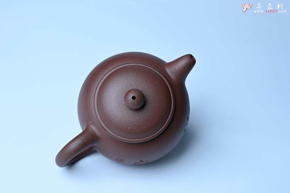 紫砂壶图片：毛国强入室弟子黄云初 特好老紫泥匏尊壶 名家何水法书法“坐忘” 刘世涛伯陶刻 - 美壶网