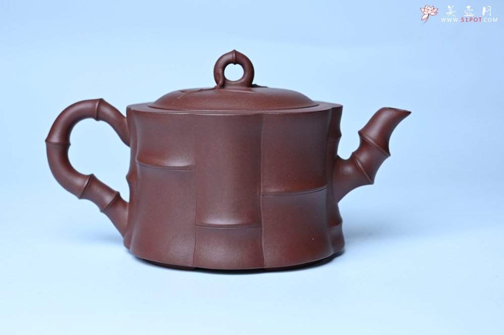 紫砂壶图片：美壶特惠 紫砂壶手工手制优质紫泥八段竹壶 茶人醉爱 - 美壶网