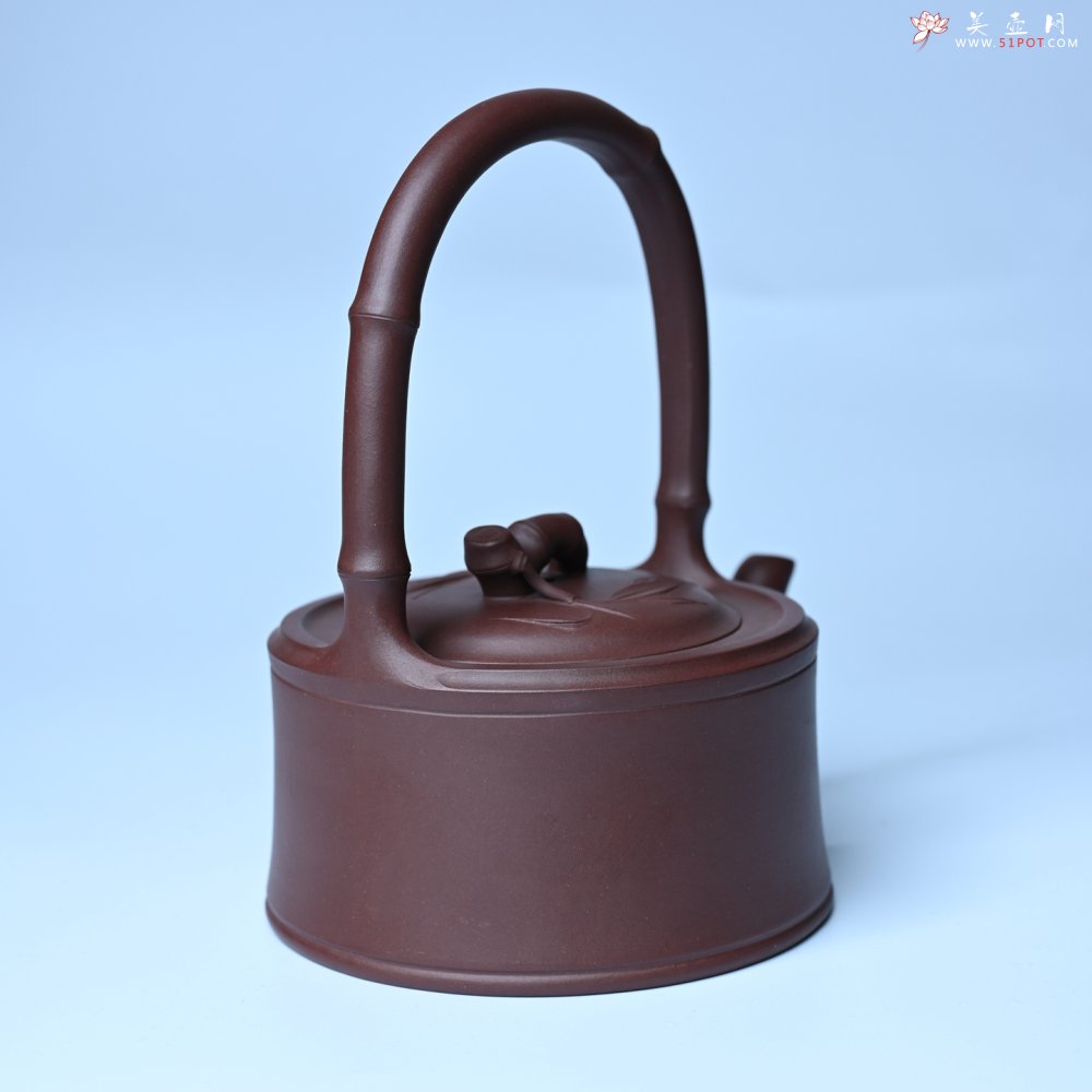 紫砂壶图片：美壶特惠紫砂壶手工手制紫泥竹段提梁壶 茶壶 茶具 单壶 - 美壶网