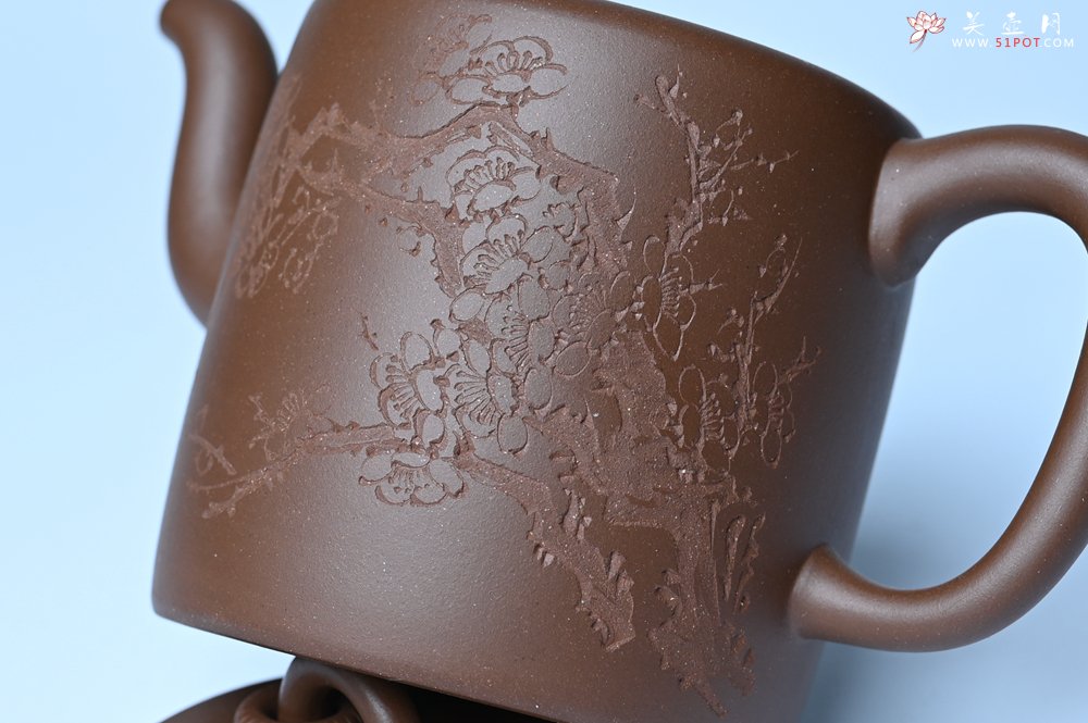 紫砂壶图片：美壶特惠 潜力股王静然 优质紫泥双圈壶 春风大雅能容物 装饰文雅 - 美壶网