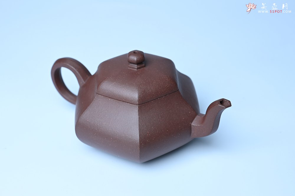 紫砂壶图片：美壶特惠 朱老师全手工六方君德壶 茶人醉爱 - 美壶网