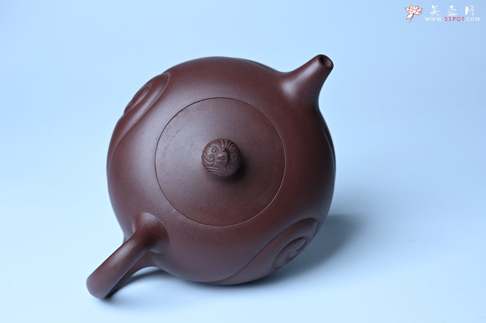 紫砂壶图片：美壶双11特惠 盖花泥 精工油润老紫泥如意半珠 茶人醉爱 - 美壶网