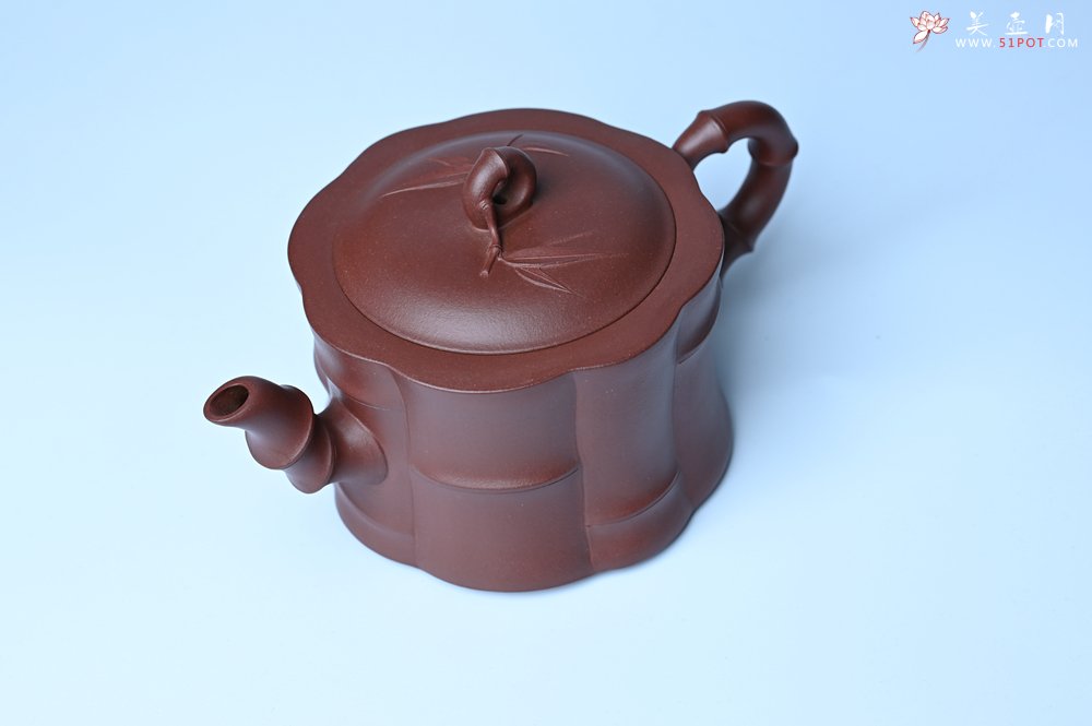 紫砂壶图片：美壶特惠 紫砂壶手工手制优质紫泥八段竹壶 茶人醉爱 - 美壶网