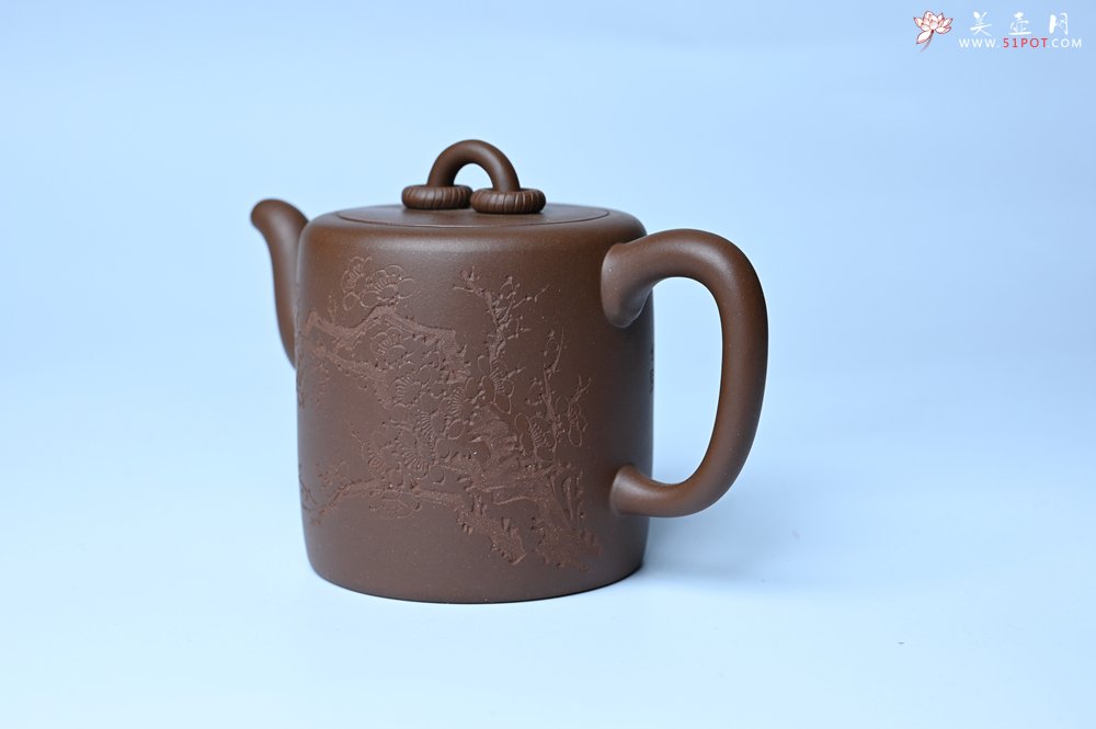 紫砂壶图片：美壶特惠 潜力股王静然 优质紫泥双圈壶 春风大雅能容物 装饰文雅 - 美壶网