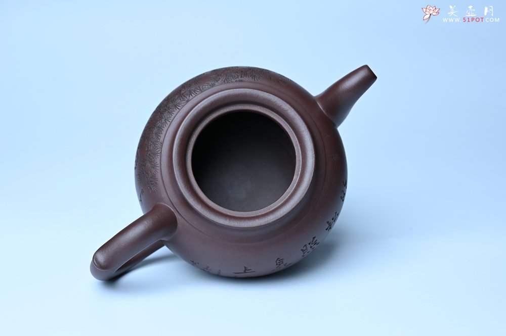 紫砂壶图片：特油润底曹青 全手工大蕴存心壶 卡盖难度相当大 明月松间照 清泉石上流 期待与亲结缘 - 美壶网