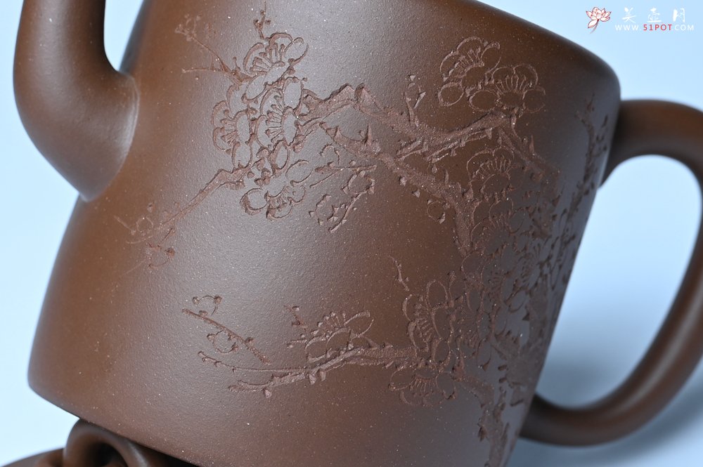 紫砂壶图片：美壶特惠 潜力股王静然 优质紫泥双圈壶 春风大雅能容物 装饰文雅 - 美壶网