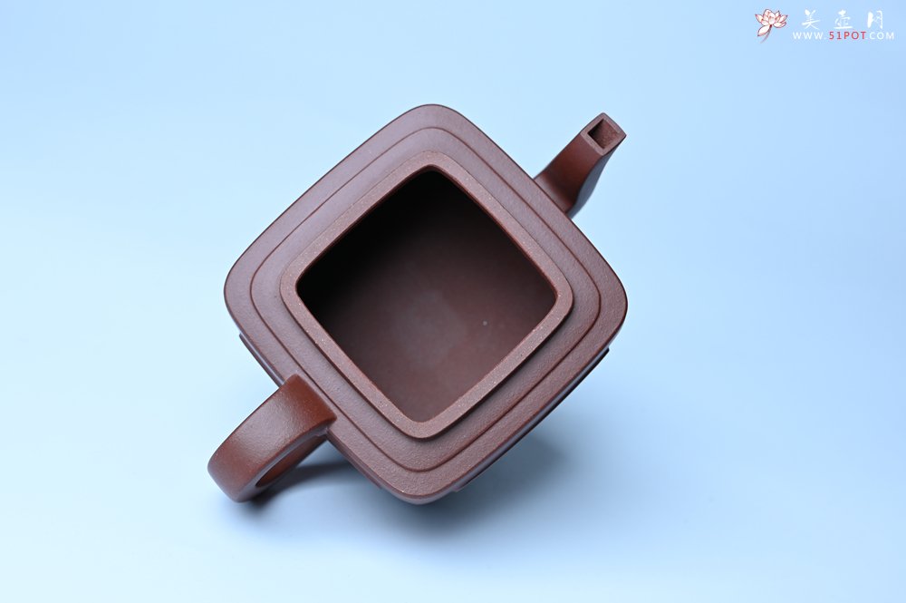 紫砂壶图片：美壶特惠 全手工优质紫红泥精致四方菱花壶 特文气 - 美壶网