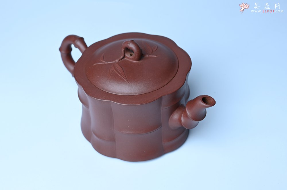 紫砂壶图片：美壶特惠 紫砂壶手工手制优质紫泥八段竹壶 茶人醉爱 - 美壶网