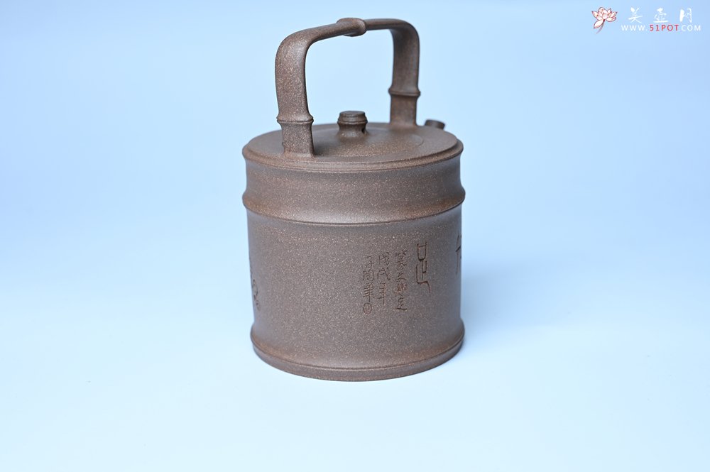 紫砂壶图片：美壶特惠 特好老段泥 精工知（知了）足（竹子）提梁 挺拔秀雅 - 美壶网