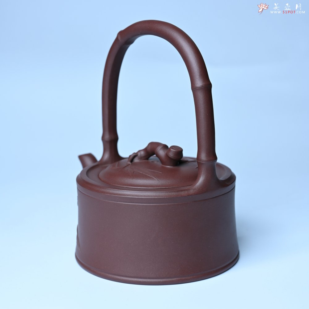 紫砂壶图片：美壶特惠紫砂壶手工手制紫泥竹段提梁壶 茶壶 茶具 单壶 - 美壶网
