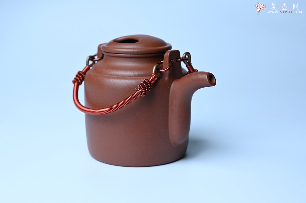 紫砂壶图片：美壶特惠 特好红皮龙精工洋桶壶 茶人醉爱 - 美壶网