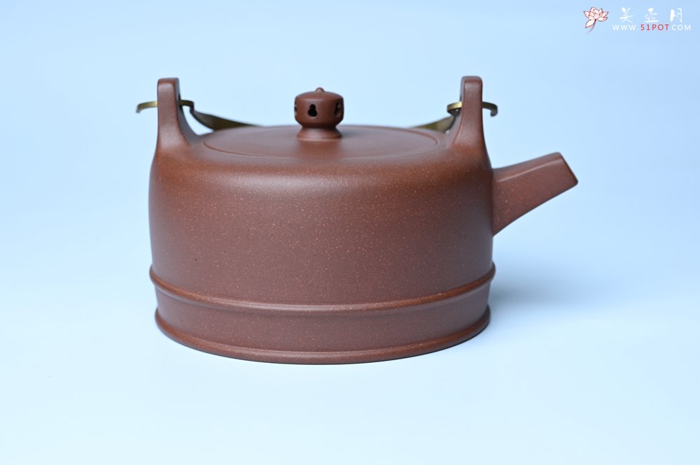 紫砂壶图片：美壶特惠 手工手制精致紫泥提梁壶 茶人醉爱 - 美壶网