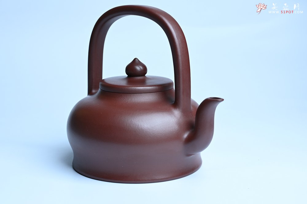 紫砂壶图片：潜力股周小培老师 4号井深井红皮龙 超精致全手工天星提梁壶 - 美壶网