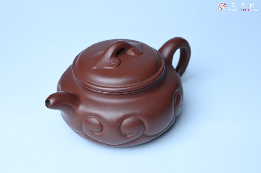 紫砂壶图片：美壶特惠 精致紫泥仿古如意壶 茶人醉爱 - 美壶网