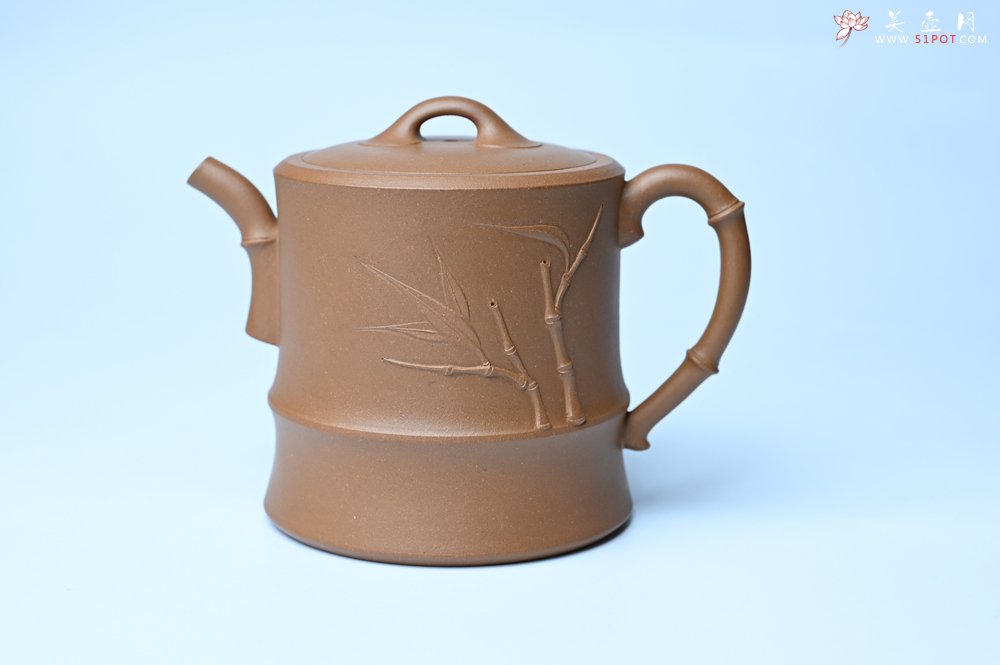 紫砂壶图片：美壶特惠 精工黄金段泥竹段 挺拔秀雅 茶人醉爱 - 美壶网