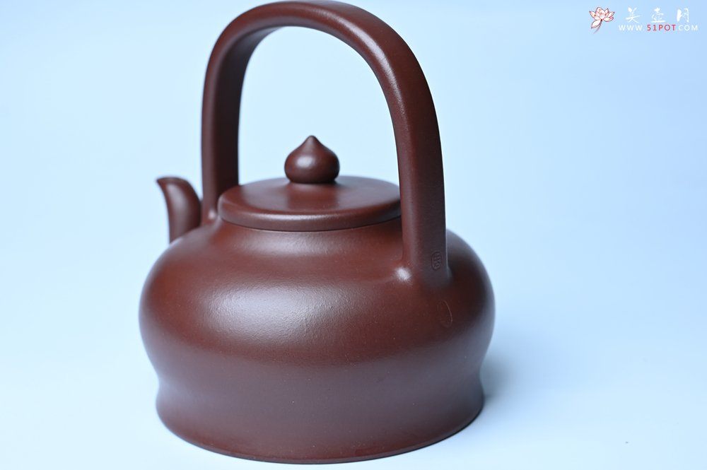 紫砂壶图片：潜力股周小培老师 4号井深井红皮龙 超精致全手工天星提梁壶 - 美壶网