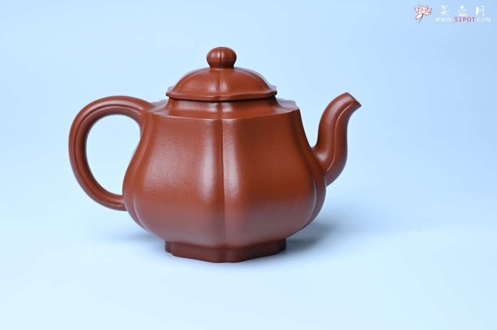 紫砂壶图片：美壶特惠 老朱泥高菱壶 茶人醉爱 - 美壶网