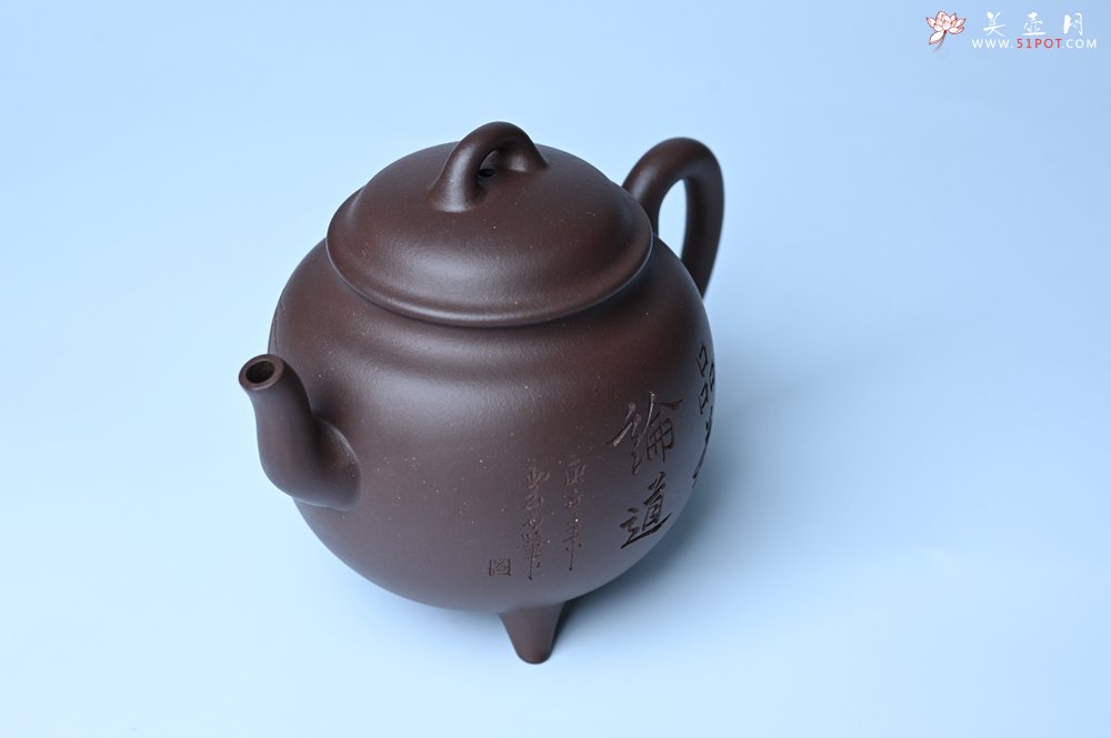 紫砂壶图片：美壶特惠 优质紫泥精致三足鼎壶 品茶论道 - 美壶网