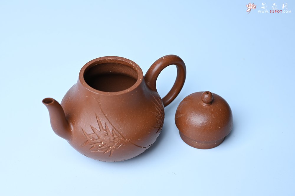紫砂壶图片：美壶特惠 特好朱泥居不可无竹梨形壶 茶人醉爱 - 美壶网