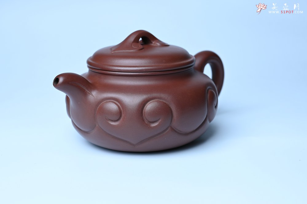 紫砂壶图片：美壶特惠 精致紫泥仿古如意壶 茶人醉爱 - 美壶网