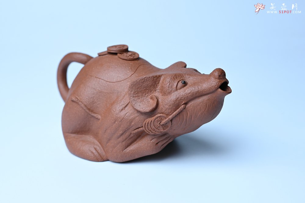 紫砂壶图片：美壶特惠 优质降坡泥鼠你有钱壶壶 茶人醉爱 - 美壶网