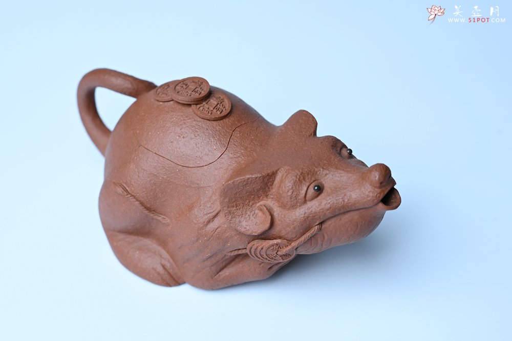 紫砂壶图片：美壶特惠 优质降坡泥鼠你有钱壶壶 茶人醉爱 - 美壶网