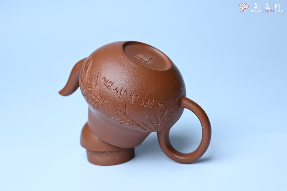 紫砂壶图片：美壶特惠 特好朱泥居不可无竹梨形壶 茶人醉爱 - 美壶网