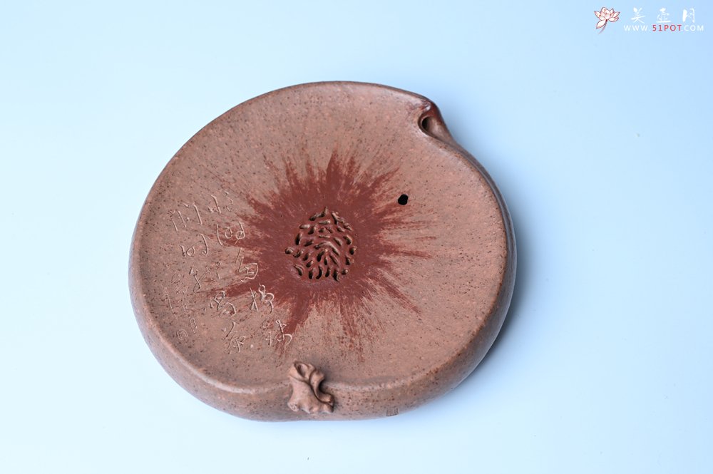 紫砂壶图片：美器特惠 朱自立工作室精品寿桃干泡台 直径大约15cm - 美壶网