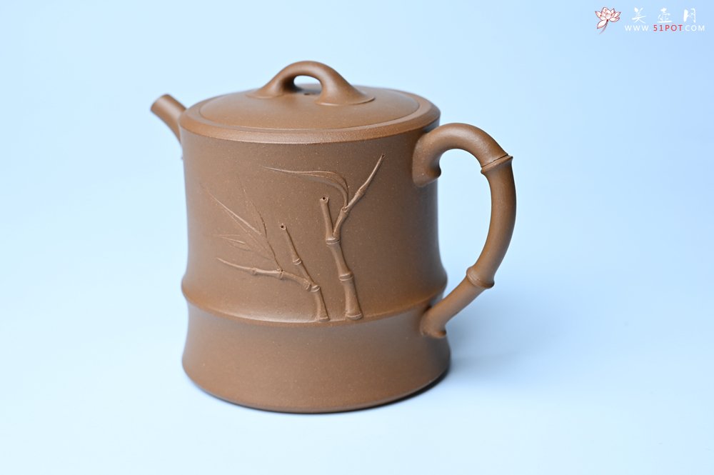 紫砂壶图片：美壶特惠 精工黄金段泥竹段 挺拔秀雅 茶人醉爱 - 美壶网