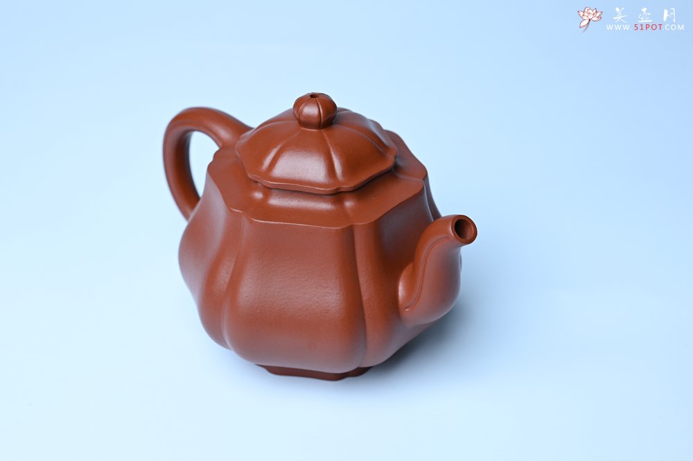 紫砂壶图片：美壶特惠 老朱泥高菱壶 茶人醉爱 - 美壶网