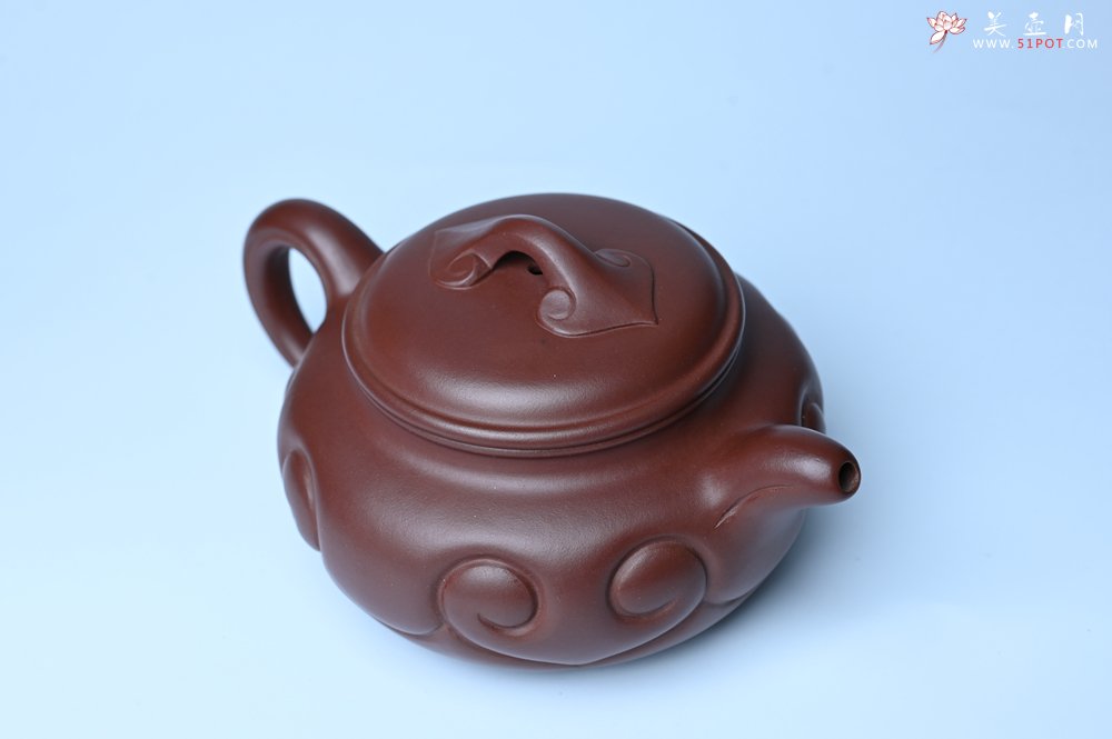 紫砂壶图片：美壶特惠 精致紫泥仿古如意壶 茶人醉爱 - 美壶网