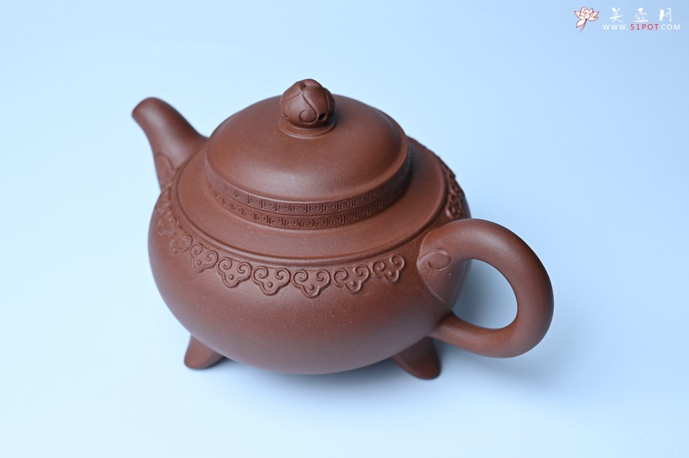 紫砂壶图片：美壶特惠 精致特好底曹青云肩如意壶 - 美壶网