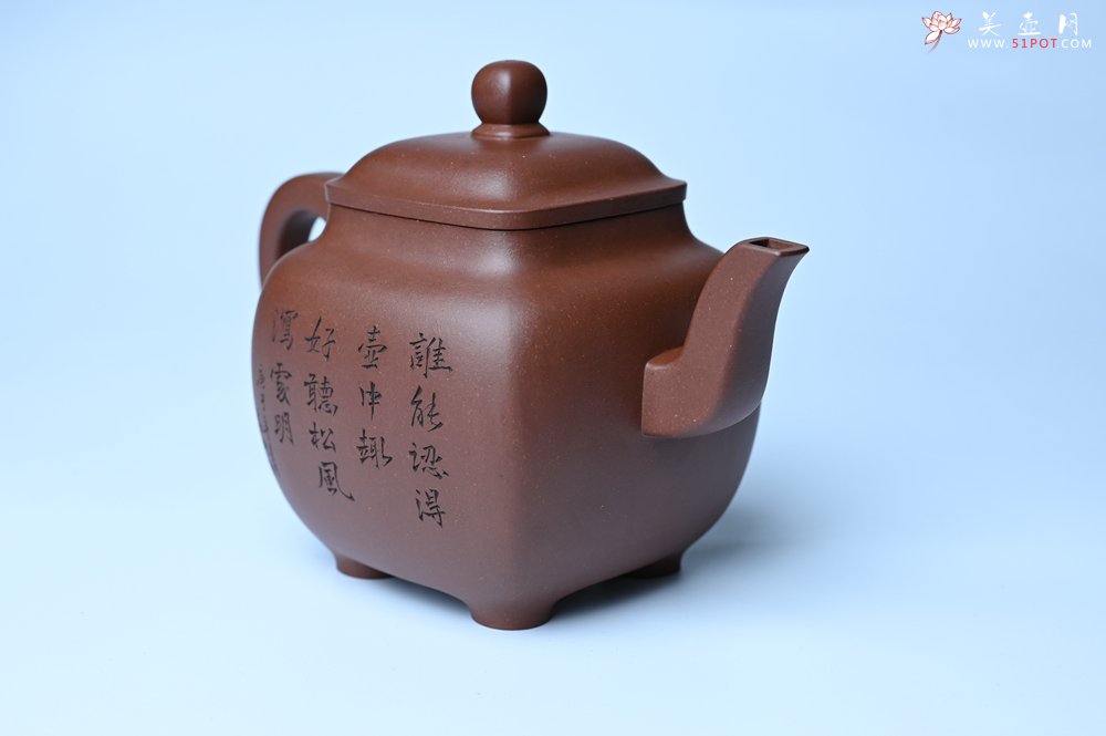 紫砂壶图片：实力派张海艳全手工油润底曹青重器鸣远四方 气势磅礴 用心之作 装饰人物特文气 - 美壶网